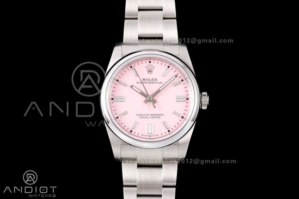 Oyster Perpetual 126000 36mm QF 1:1 Best Edition 904L Steel Pink Dial JH3230 Free Sprung