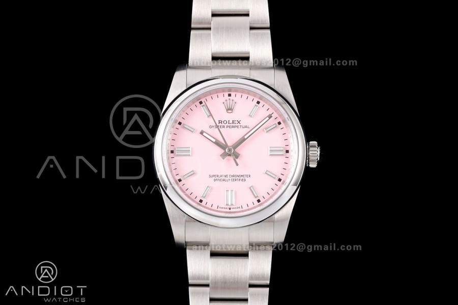 Oyster Perpetual 126000 36mm QF 1:1 Best Edition 904L Steel Pink Dial JH3230 Free Sprung