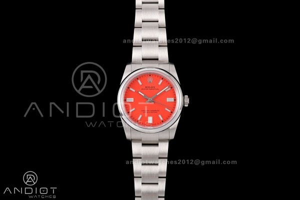 Oyster Perpetual 126000 36mm QF 1:1 Best Edition 904L Steel Red Dial JH3230 Free Sprung