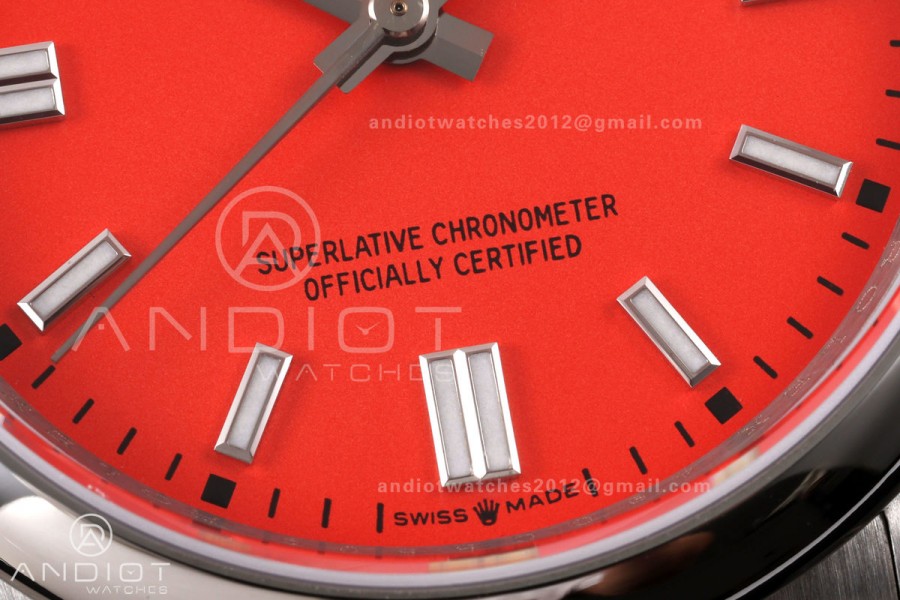 Oyster Perpetual 126000 36mm QF 1:1 Best Edition 904L Steel Red Dial JH3230 Free Sprung