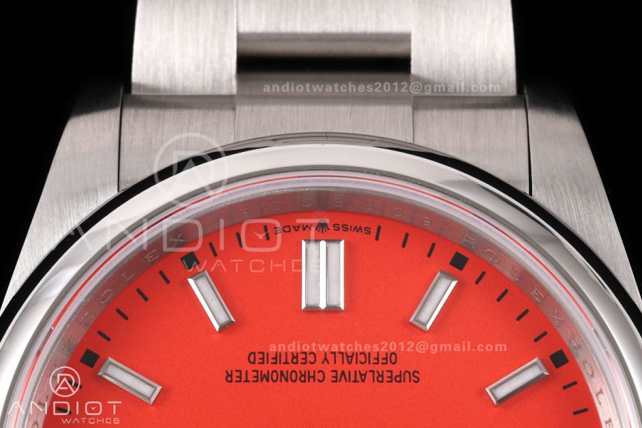 Oyster Perpetual 126000 36mm QF 1:1 Best Edition 904L Steel Red Dial JH3230 Free Sprung