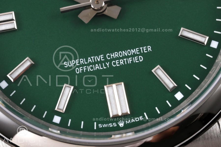 Oyster Perpetual 126000 36mm QF 1:1 Best Edition 904L Steel Green Dial JH3230 Free Sprung