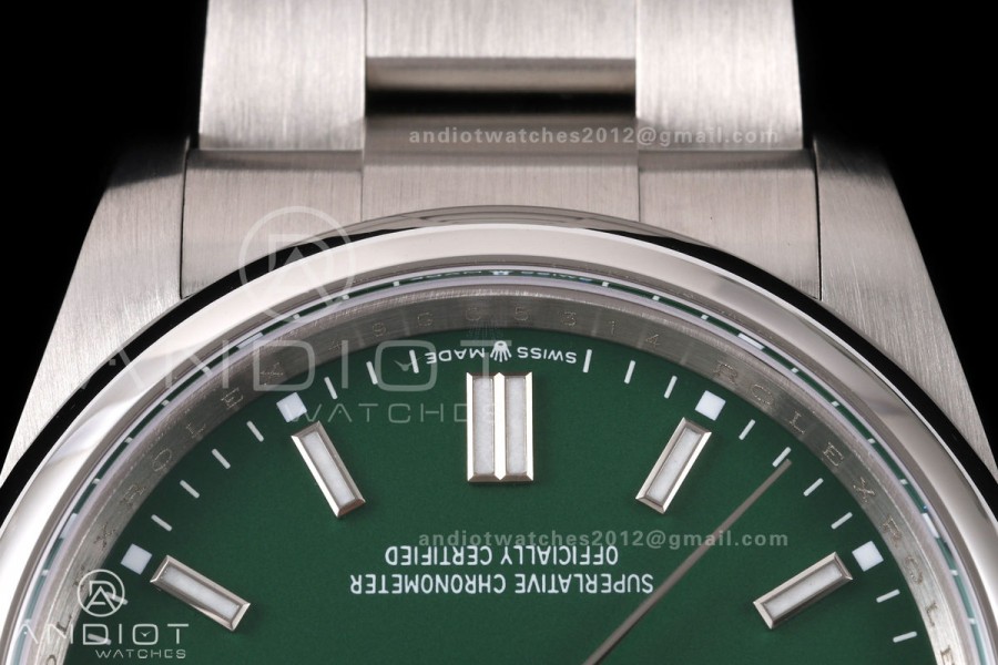 Oyster Perpetual 126000 36mm QF 1:1 Best Edition 904L Steel Green Dial JH3230 Free Sprung