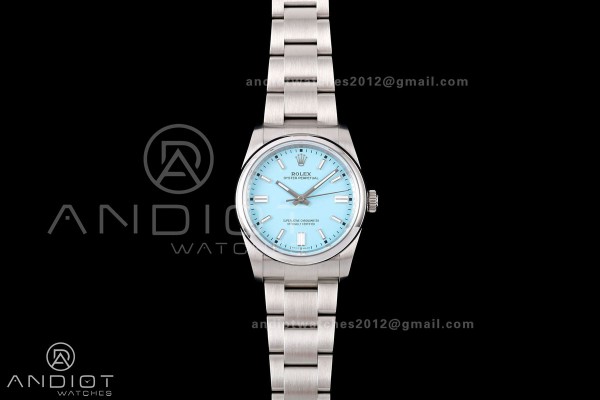 Oyster Perpetual 126000 36mm QF 1:1 Best Edition 904L Steel Tiffany Blue Dial JH3230 Free Sprung