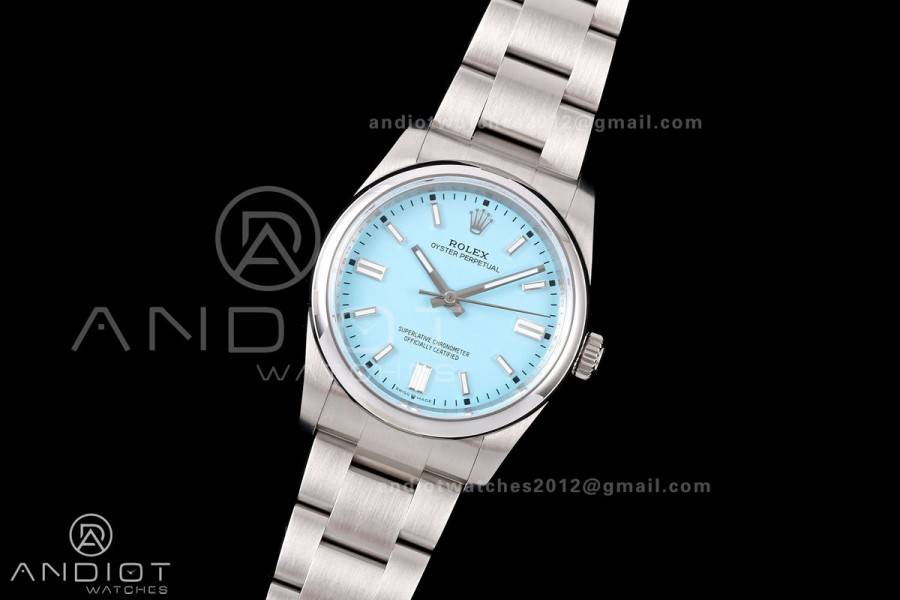 Oyster Perpetual 126000 36mm QF 1:1 Best Edition 904L Steel Tiffany Blue Dial JH3230 Free Sprung