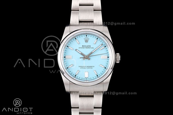 Oyster Perpetual 126000 36mm QF 1:1 Best Edition 904L Steel Tiffany Blue Dial JH3230 Free Sprung