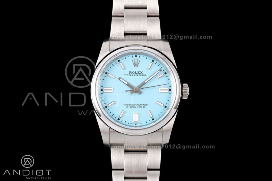 Oyster Perpetual 126000 36mm QF 1:1 Best Edition 904L Steel Tiffany Blue Dial JH3230 Free Sprung