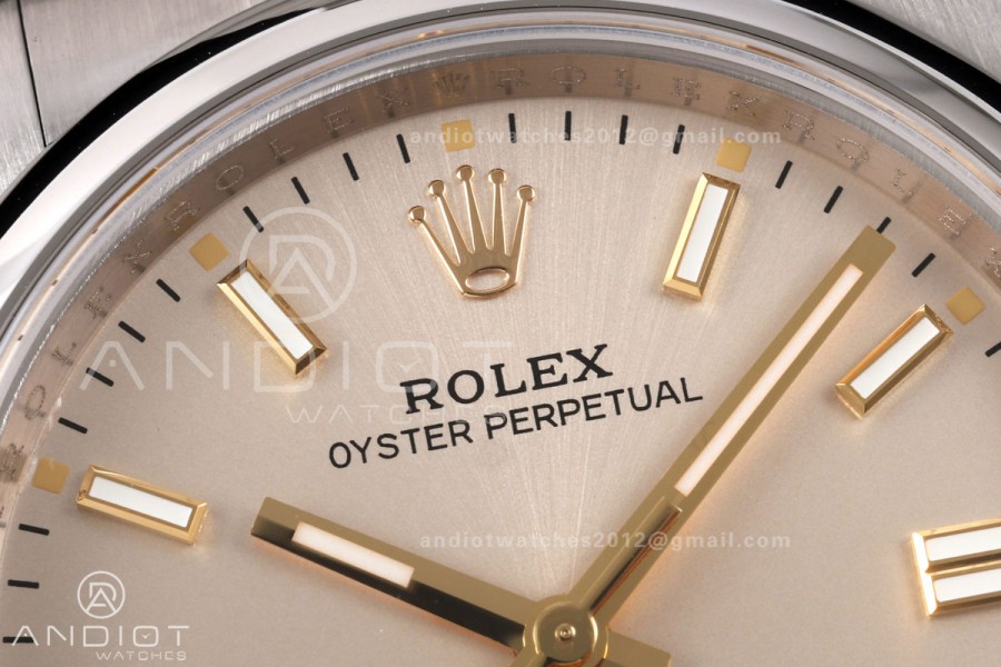 Oyster Perpetual 126000 36mm QF 1:1 Best Edition 904L Steel Champagne Dial JH3230 Free Sprung