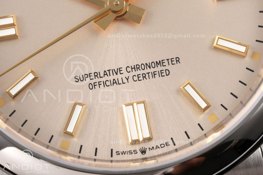 Oyster Perpetual 126000 36mm QF 1:1 Best Edition 904L Steel Champagne Dial JH3230 Free Sprung