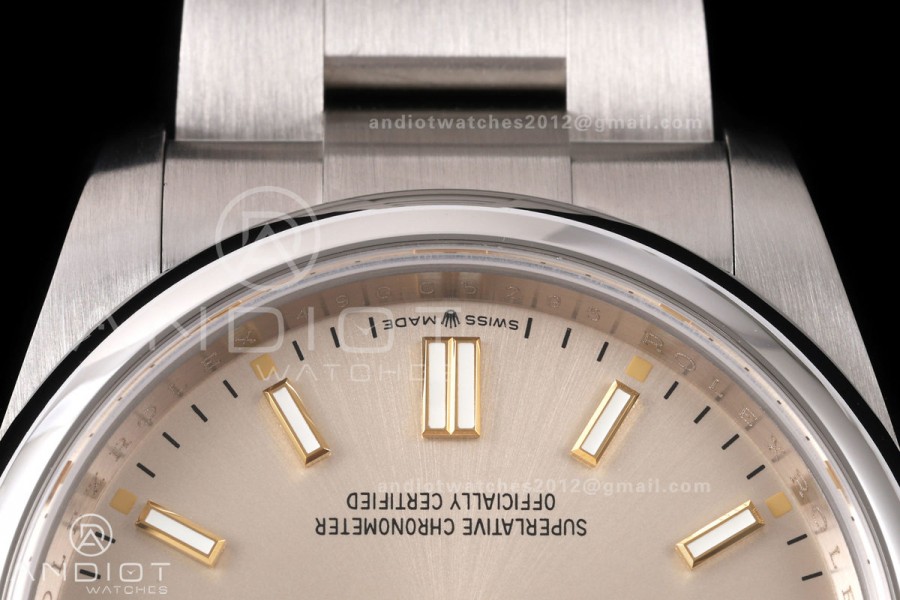 Oyster Perpetual 126000 36mm QF 1:1 Best Edition 904L Steel Champagne Dial JH3230 Free Sprung