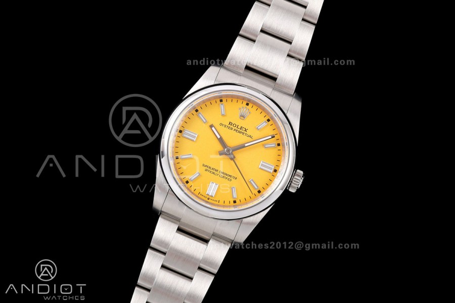 Oyster Perpetual 126000 36mm QF 1:1 Best Edition 904L Steel Yellow Dial JH3230 Free Sprung