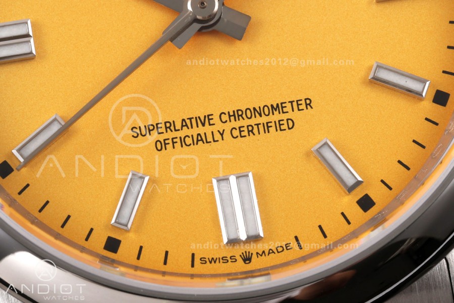 Oyster Perpetual 126000 36mm QF 1:1 Best Edition 904L Steel Yellow Dial JH3230 Free Sprung