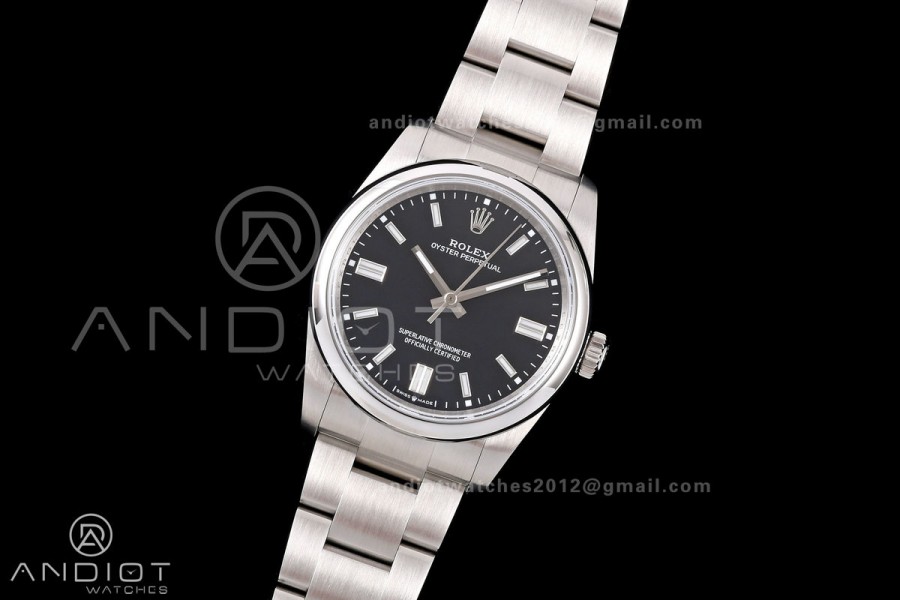 Oyster Perpetual 126000 36mm QF 1:1 Best Edition 904L Steel Black Dial JH3230 Free Sprung