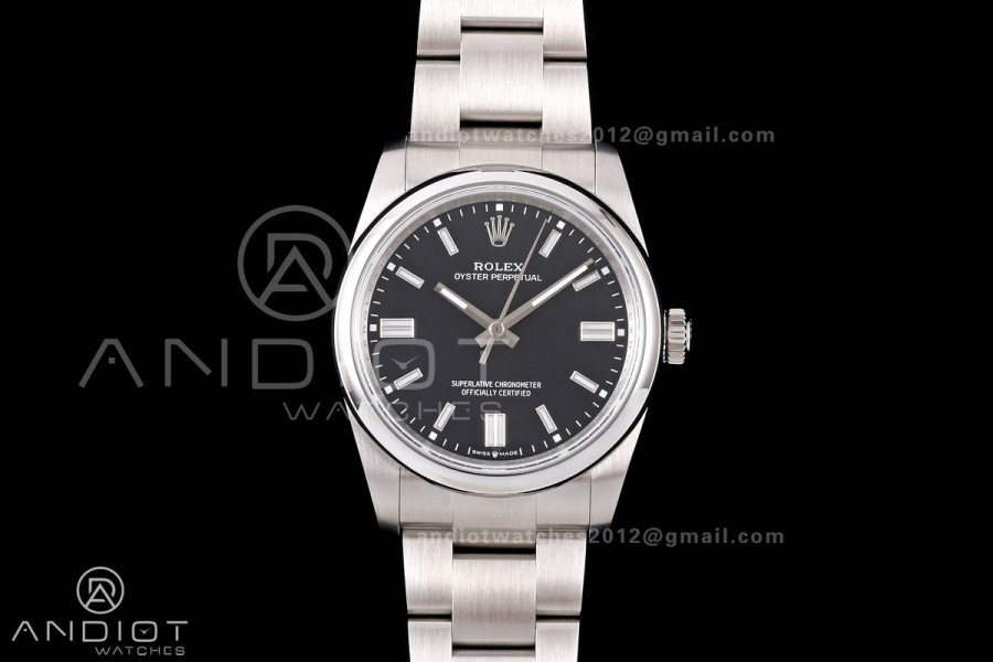 Oyster Perpetual 126000 36mm QF 1:1 Best Edition 904L Steel Black Dial JH3230 Free Sprung