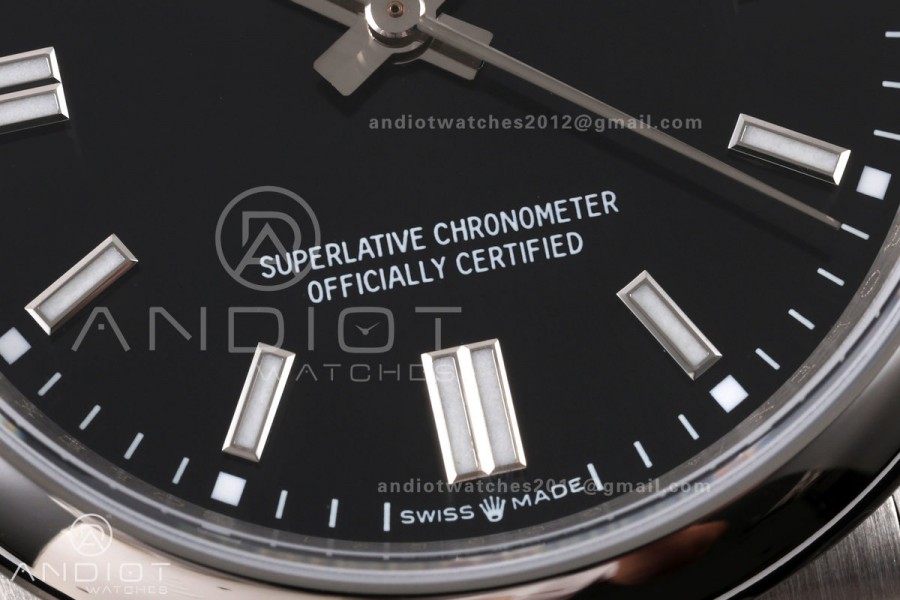 Oyster Perpetual 126000 36mm QF 1:1 Best Edition 904L Steel Black Dial JH3230 Free Sprung
