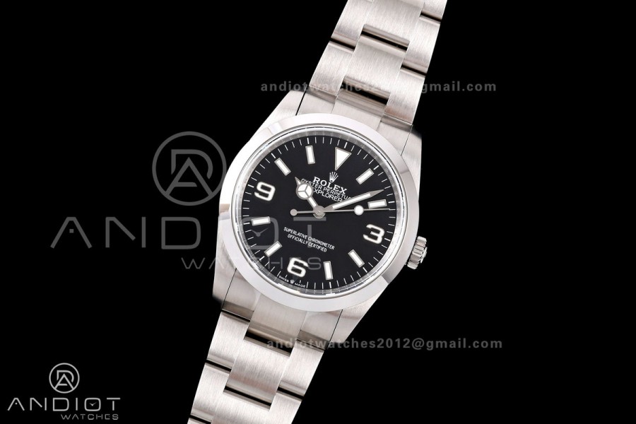 Explorer 36 124270 904L QF Best Edition Black Dial On SS Bracelet SH3230 (Free Sprung)