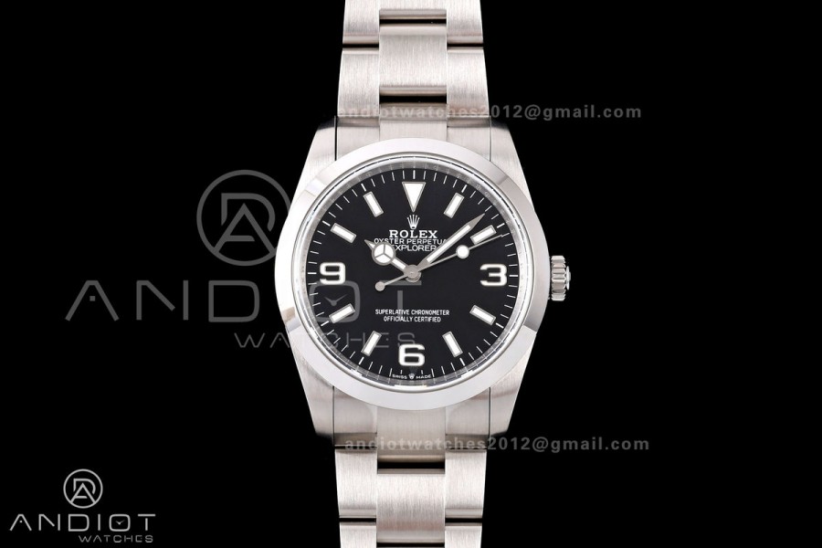 Explorer 36 124270 904L QF Best Edition Black Dial On SS Bracelet SH3230 (Free Sprung)