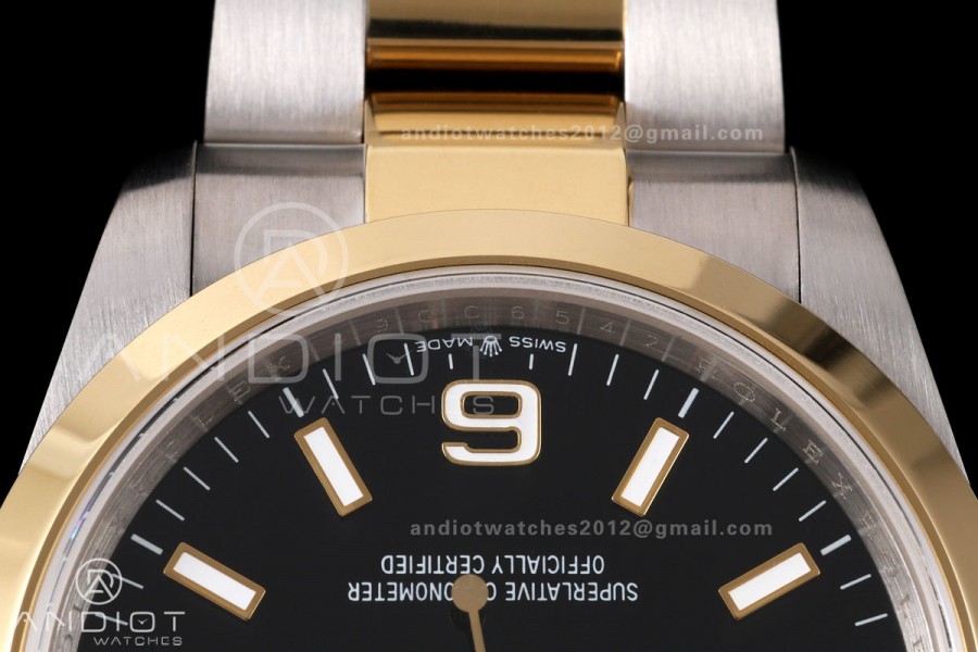Explorer 36 124273 904L QF Best Edition Black Dial On SS/YG Bracelet SH3230 (Free Sprung)