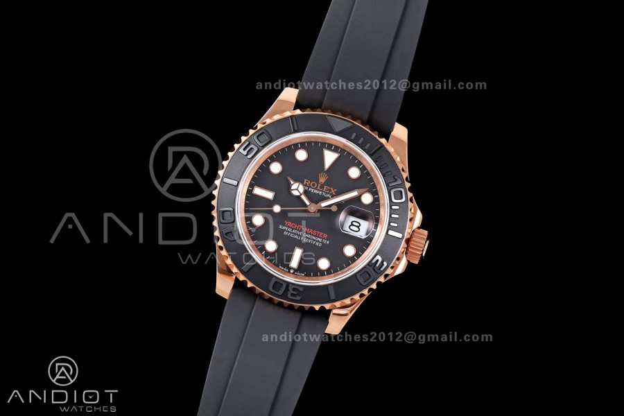 Yacht-Master 40mm 126655 RG QF 1:1 Best Edition on Oysterflex Strap JH3235 Weighted 143g (Free Sprung)