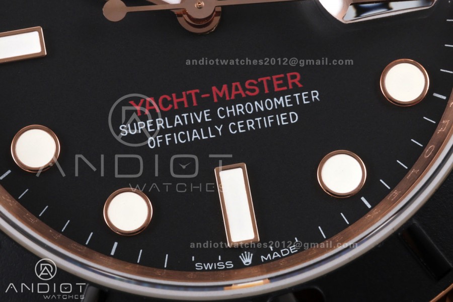Yacht-Master 40mm 126655 RG QF 1:1 Best Edition on Oysterflex Strap JH3235 Weighted 143g (Free Sprung)
