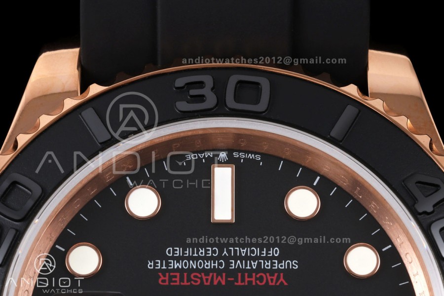 Yacht-Master 40mm 126655 RG QF 1:1 Best Edition on Oysterflex Strap JH3235 Weighted 143g (Free Sprung)