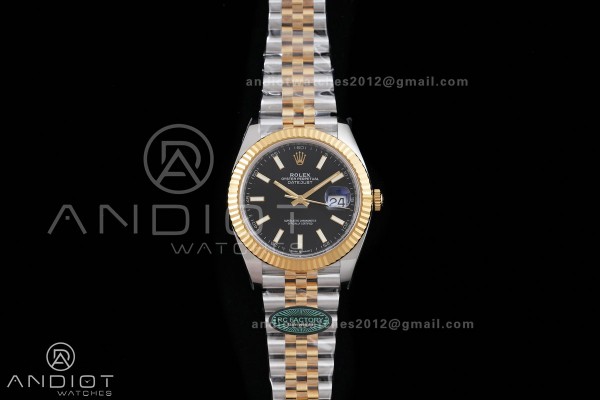 DateJust 41 126333 RCF 1:1 Best Edition 904L Steel YG Stick Dial on Jubilee Bracelet RC3235