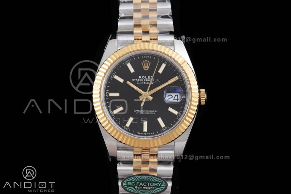 DateJust 41 126333 RCF 1:1 Best Edition 904L Steel YG Stick Dial on Jubilee Bracelet RC3235