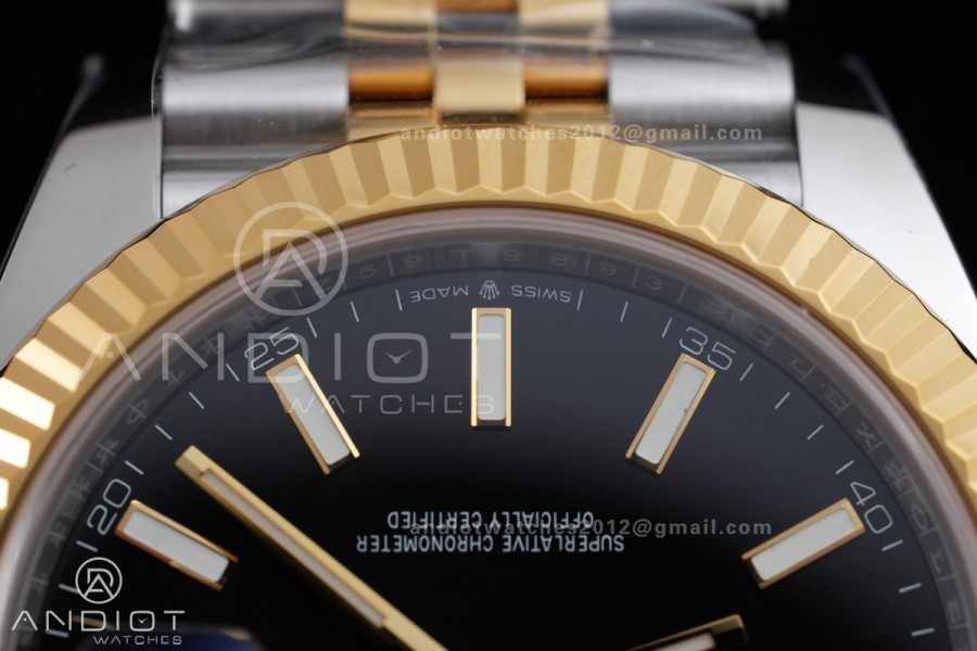 DateJust 41 126333 RCF 1:1 Best Edition 904L Steel YG Stick Dial on Jubilee Bracelet RC3235