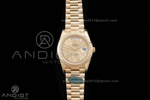 Day Date 40 YG 228238 RCF 1:1 Best Edition Gold Dial on President Bracelet VR3255 (211g)
