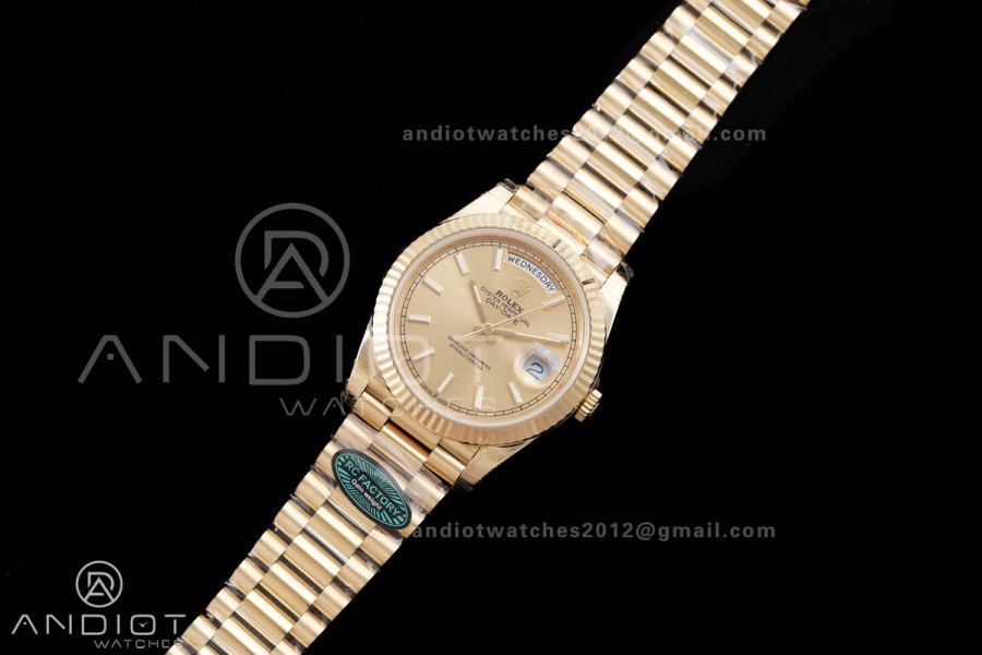 Day Date 40 YG 228238 RCF 1:1 Best Edition Gold Dial on President Bracelet VR3255 (211g)