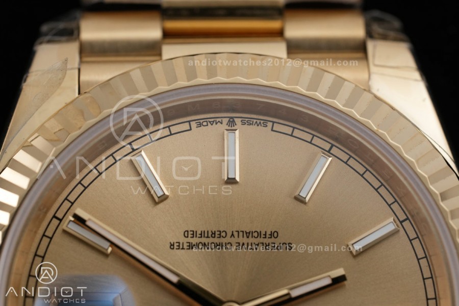 Day Date 40 YG 228238 RCF 1:1 Best Edition Gold Dial on President Bracelet VR3255 (211g)