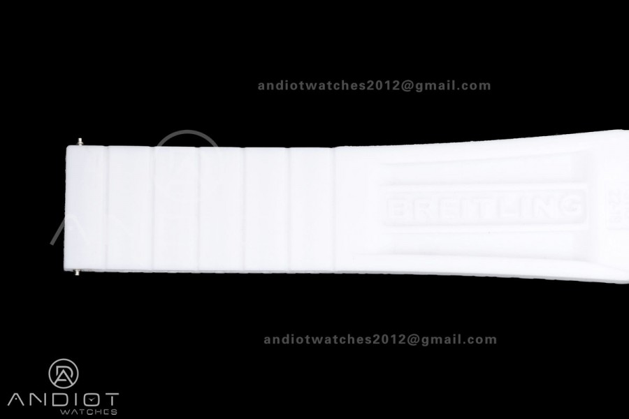 SuperOcean Automatic 42 SS BLF 1:1 Best Edition White Rainbow Dial on White Rubber Strap A2824