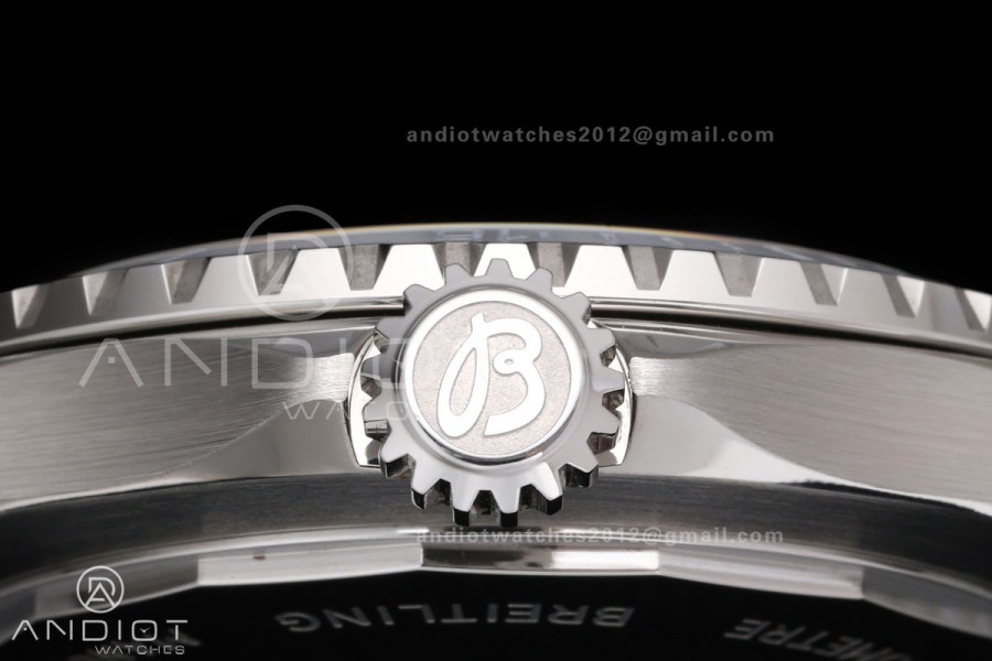 SuperOcean Automatic 42 SS BLF 1:1 Best Edition White Rainbow Dial on White Rubber Strap A2824