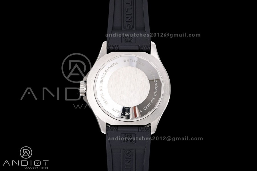 SuperOcean Automatic 42 SS BLF 1:1 Best Edition Black Rainbow Dial on Black Rubber Strap A2824
