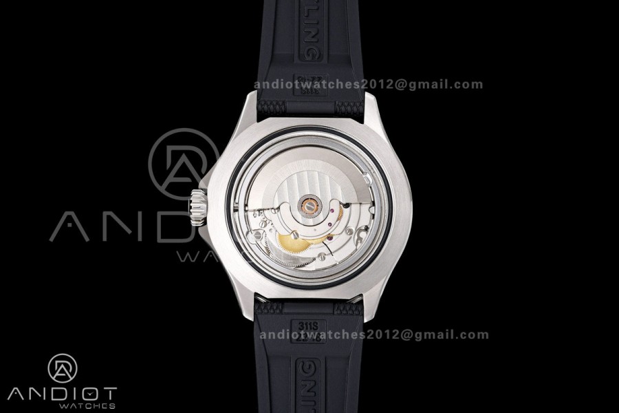 SuperOcean Automatic 42 SS BLF 1:1 Best Edition Black Rainbow Dial on Black Rubber Strap A2824