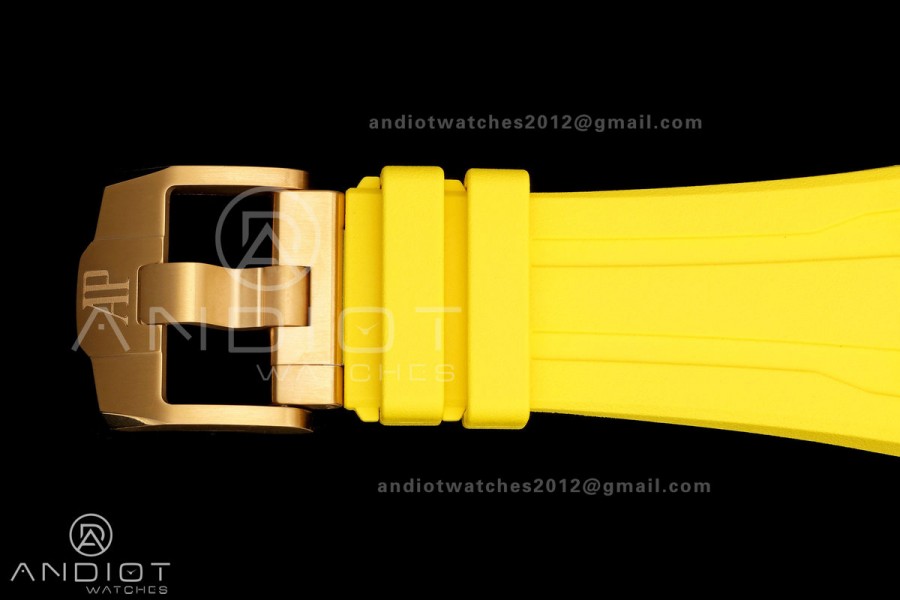 Royal Oak Offshore 26420 Black Ceramic DDF 1:1 Best Edition Black/YG Dial on Yellow Rubber Strap DD4401 Super Clone