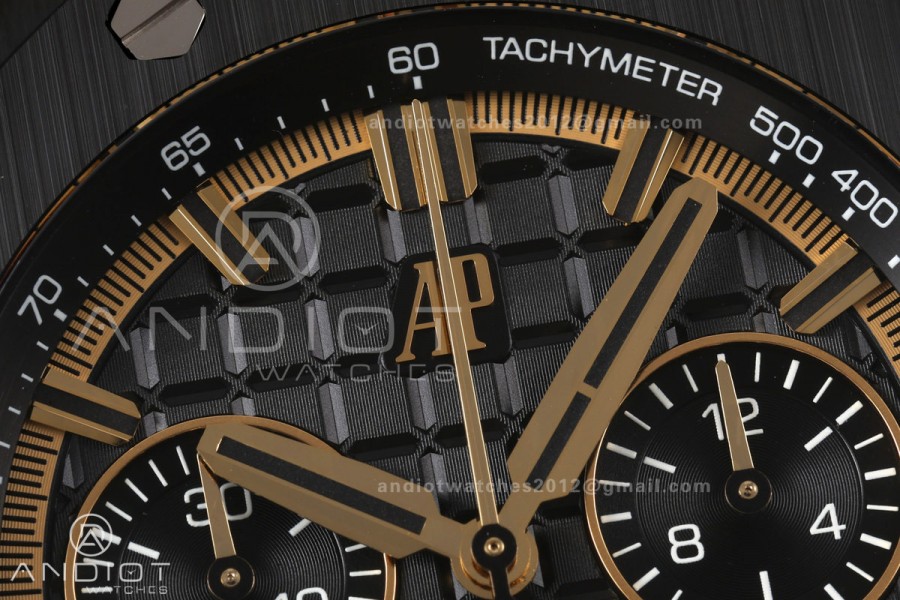Royal Oak Offshore 26420 Black Ceramic DDF 1:1 Best Edition Black/YG Dial on Yellow Rubber Strap DD4401 Super Clone