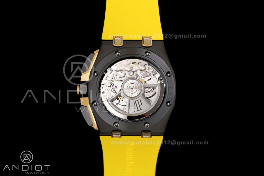 Royal Oak Offshore 26420 Black Ceramic DDF 1:1 Best Edition Black/YG Dial on Yellow Rubber Strap DD4401 Super Clone