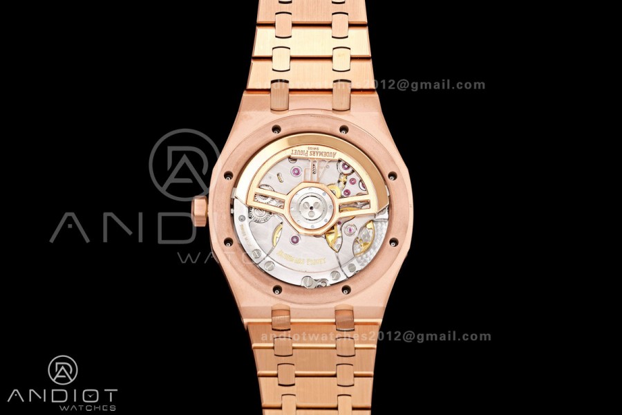 Royal Oak 41mm 15500 RG DDF 1:1 Best Edition Blue Dial on RG Bracelet DD4302 Super Clone (Weighted)
