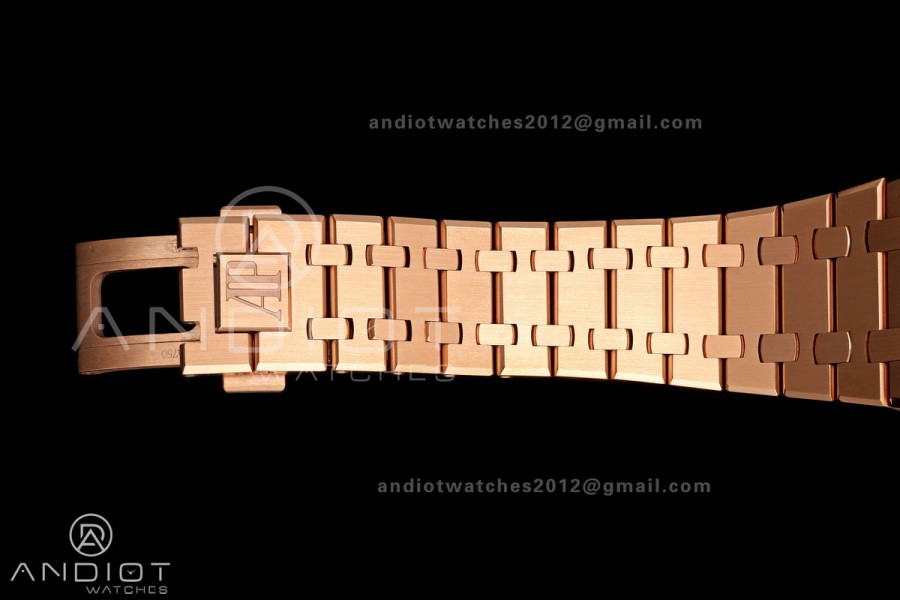 Royal Oak 41mm 15500 RG DDF 1:1 Best Edition Blue Dial on RG Bracelet DD4302 Super Clone (Weighted)