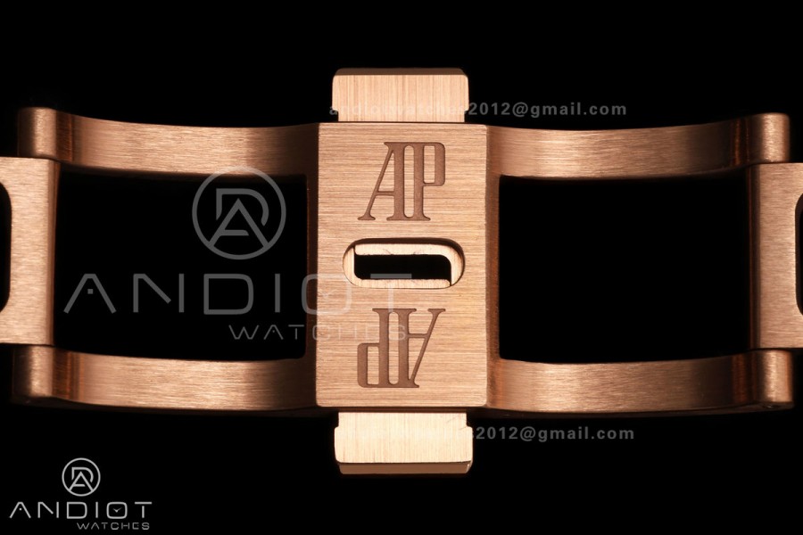 Royal Oak 41mm 15500 RG DDF 1:1 Best Edition Blue Dial on RG Bracelet DD4302 Super Clone (Weighted)