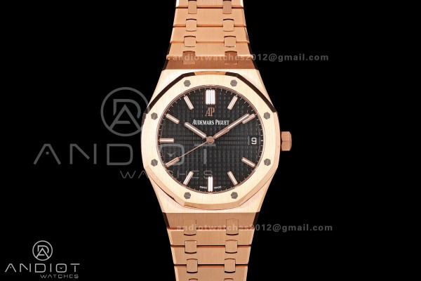 Royal Oak 41mm 15500 RG DDF 1:1 Best Edition Black...