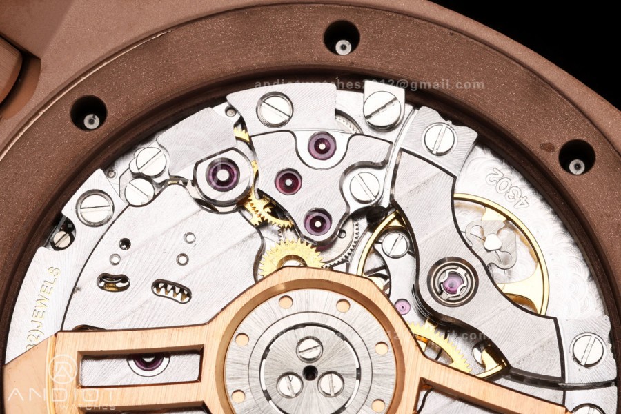 Royal Oak 41mm 15500 RG DDF 1:1 Best Edition Black Dial on Black Leather Strap DD4302 Super Clone (Weighted)