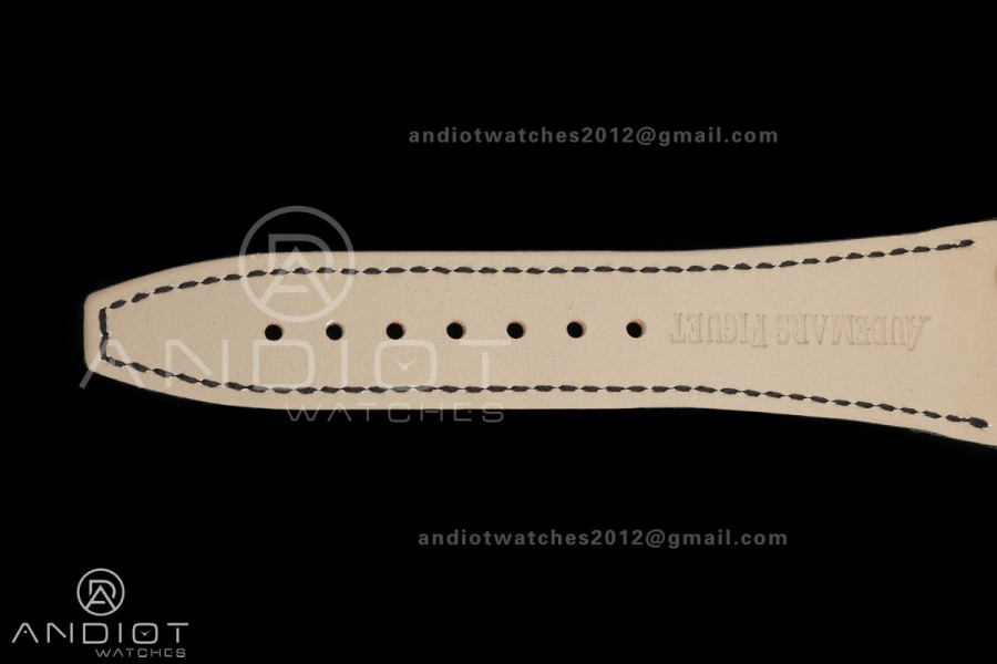 Royal Oak 41mm 15500 RG DDF 1:1 Best Edition Black Dial on Black Leather Strap DD4302 Super Clone (Weighted)