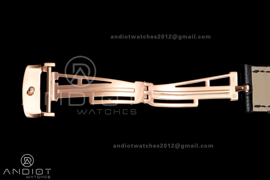 Royal Oak 41mm 15500 RG DDF 1:1 Best Edition Black Dial on Black Leather Strap DD4302 Super Clone (Weighted)