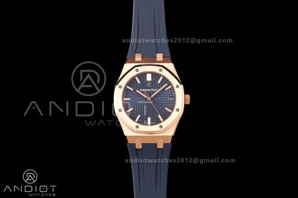 Royal Oak 41mm 15500 RG DDF 1:1 Best Edition Blue ...