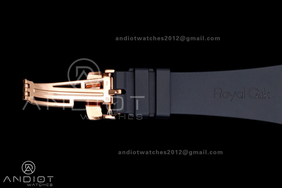 Royal Oak 41mm 15500 RG DDF 1:1 Best Edition Blue Dial on Blue Rubber Strap DD4302 Super Clone (Weighted)