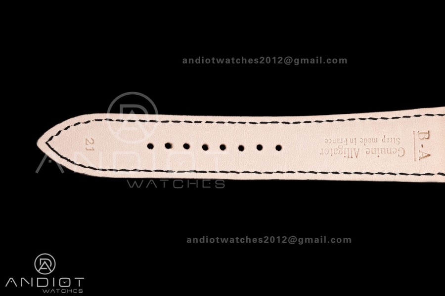 Master Ultra Thin Moon RG RZF 1:1 Best Edition Cream Dial on Black Leather Strap SA925 Super Clone