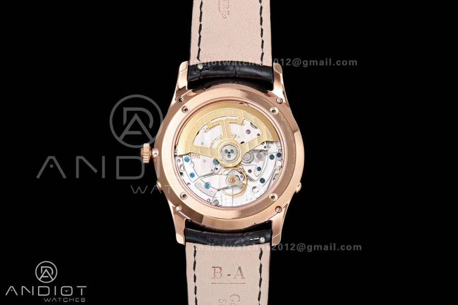 Master Ultra Thin Moon RG RZF 1:1 Best Edition Cream Dial on Black Leather Strap SA925 Super Clone