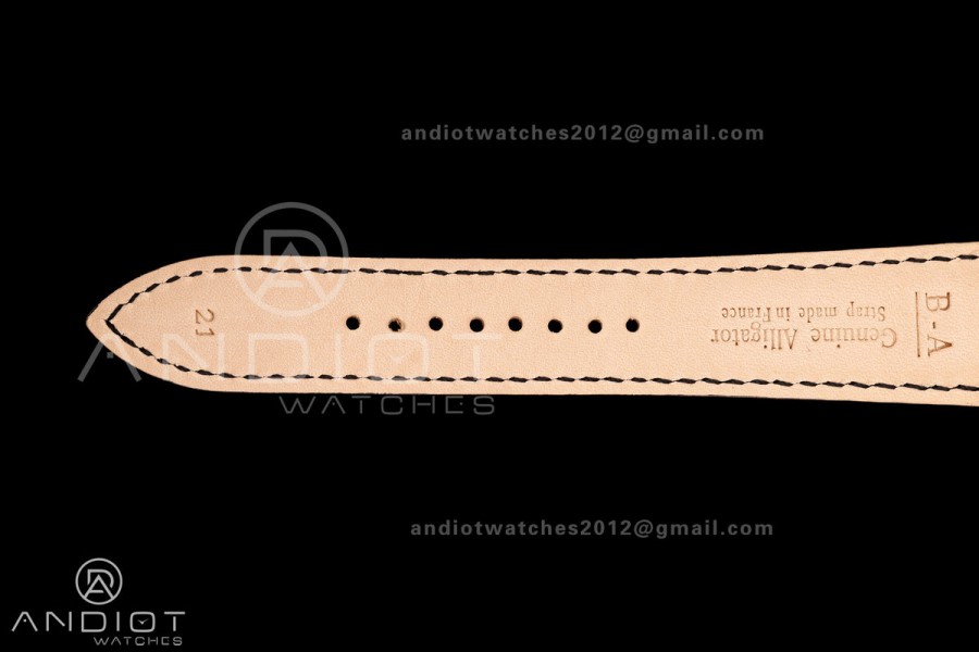 Master Ultra Thin Moon SS RZF 1:1 Best Edition Silver Dial on Black Leather Strap SA925 Super Clone